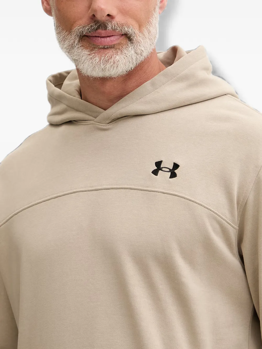 Under Armour Rival Lightweight logo-embroidered hooded hoodie Beige