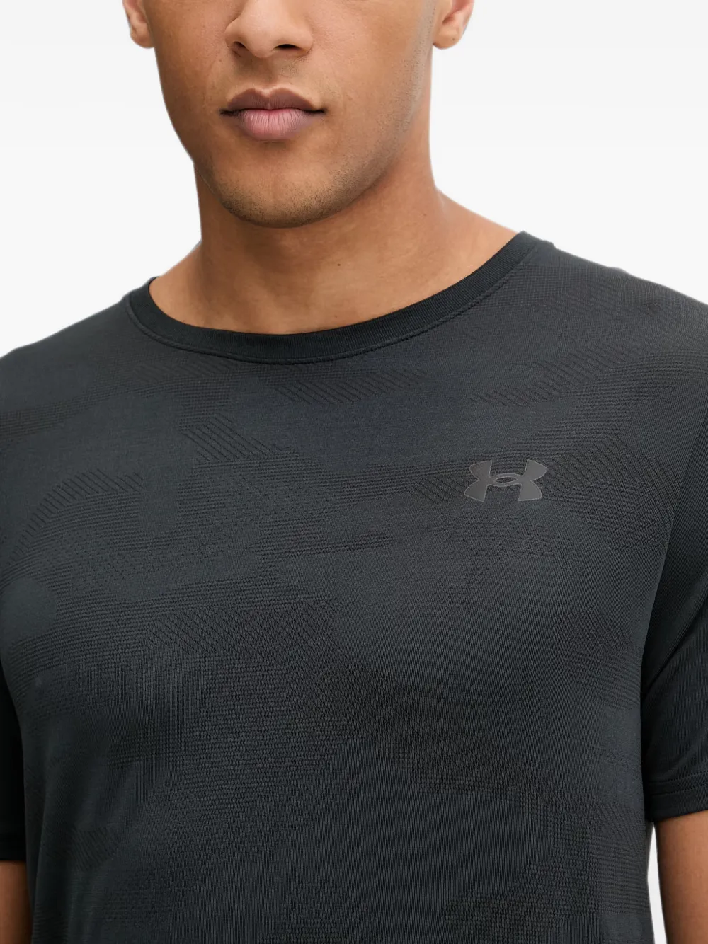 Under Armour Vanish Elite Seamless Camo T-shirt met jacquard en logo-print Zwart