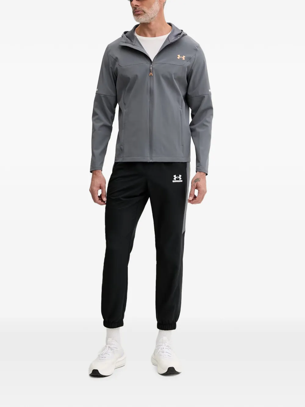 Under Armour Tech™ Utility Woven jack met capuchon en logo-print Grijs