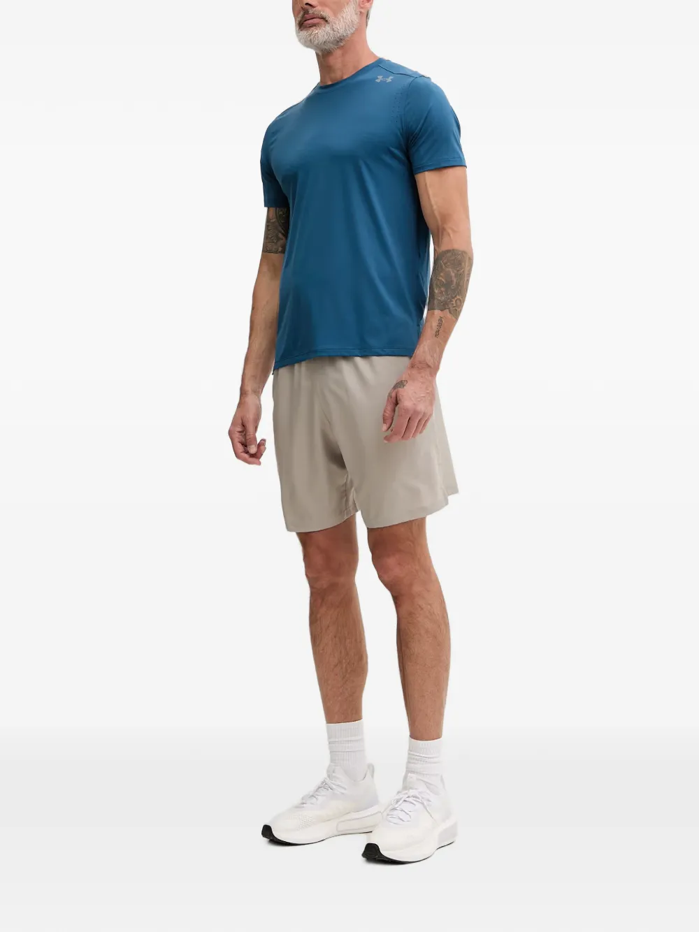 Under Armour Velociti Pro perforated-detail logo-print T-shirt Blauw
