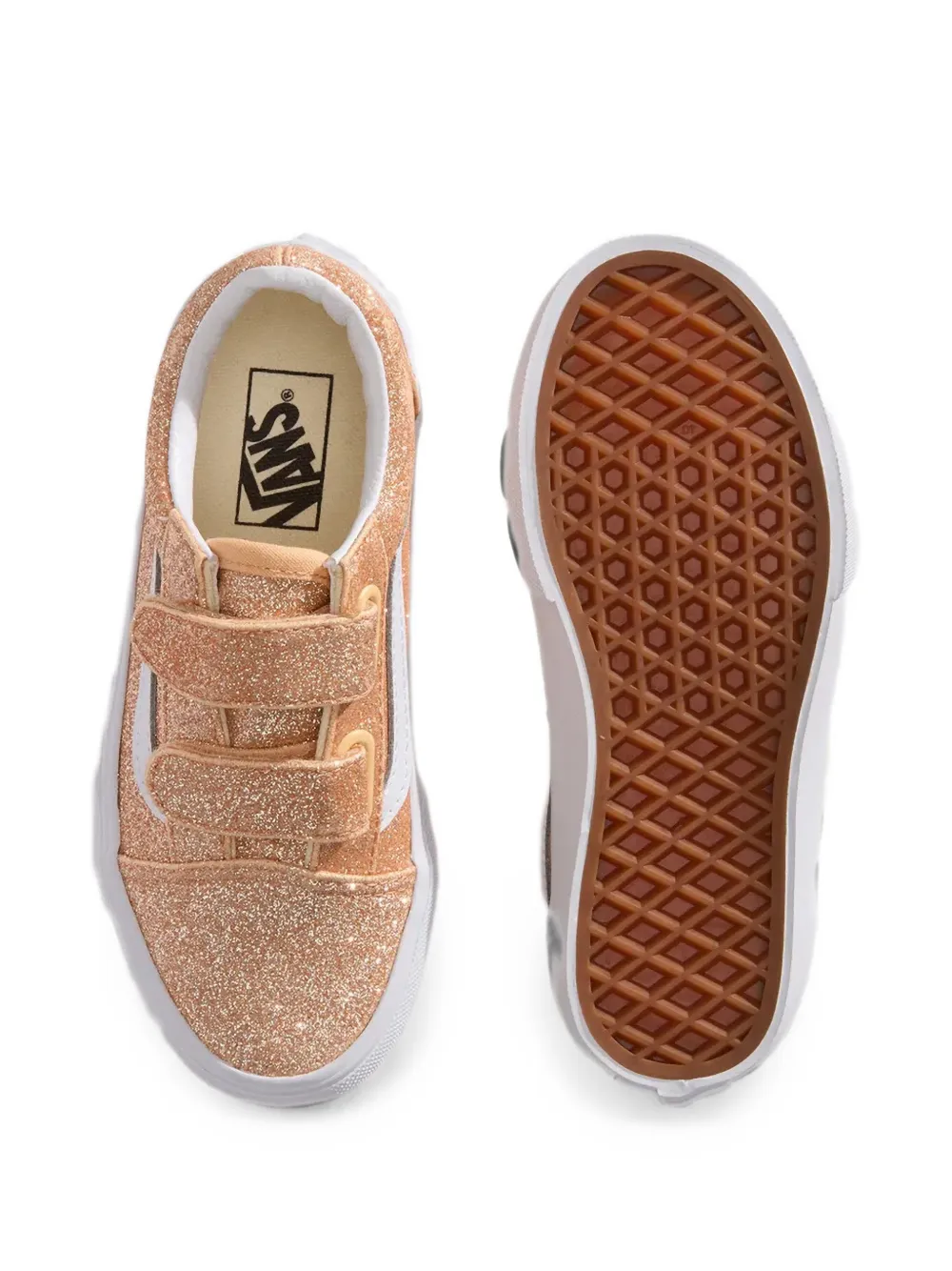 Vans Kids Old Skool touch-strap sneakers Oranje