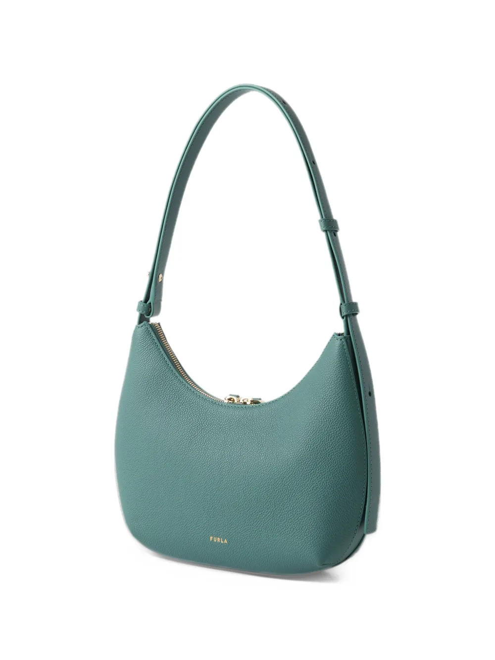 Furla Goccia leren schoudertas met textuur Groen