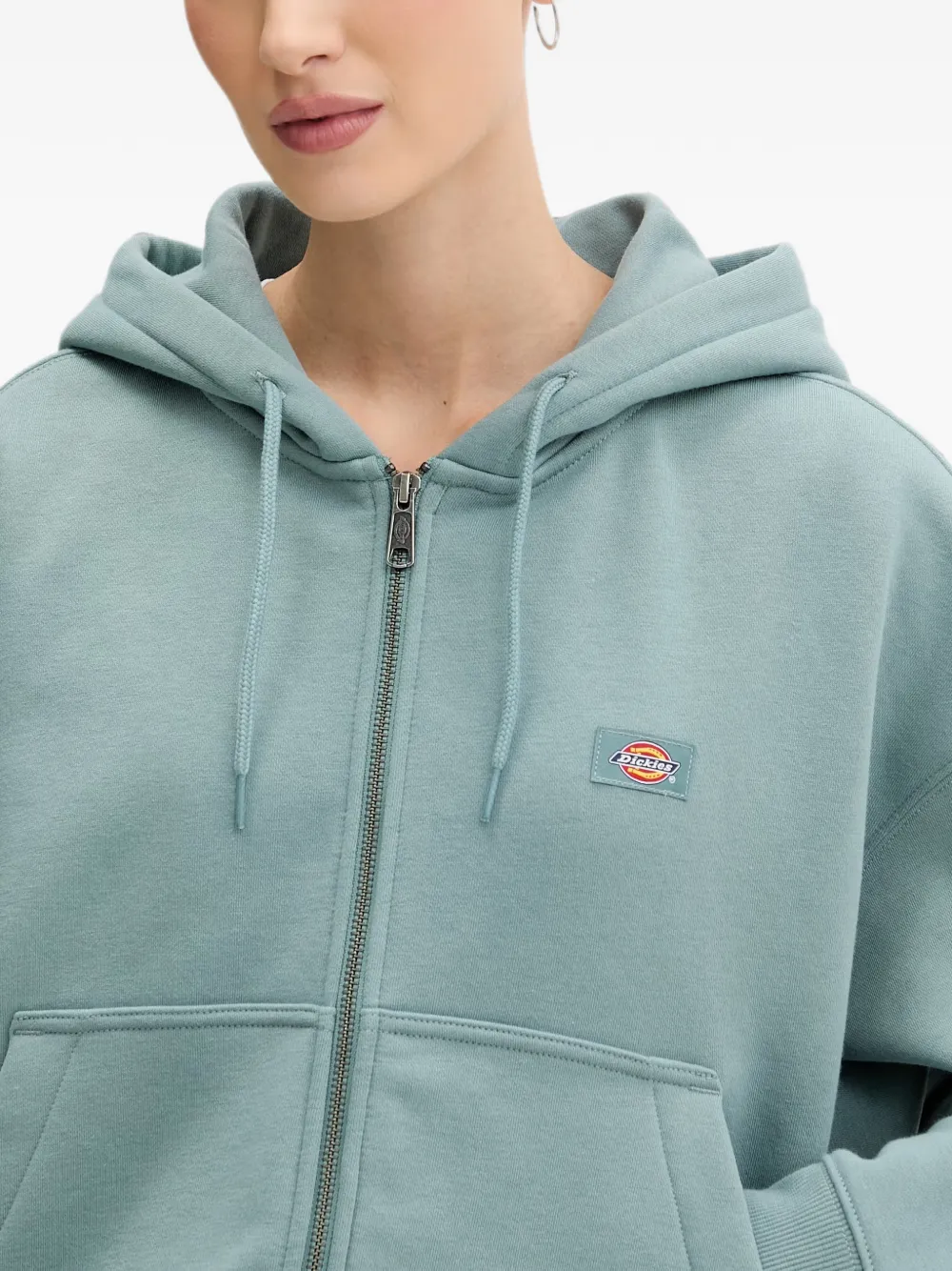 DICKIES Oakport hoodie met logo-patch en rits Groen