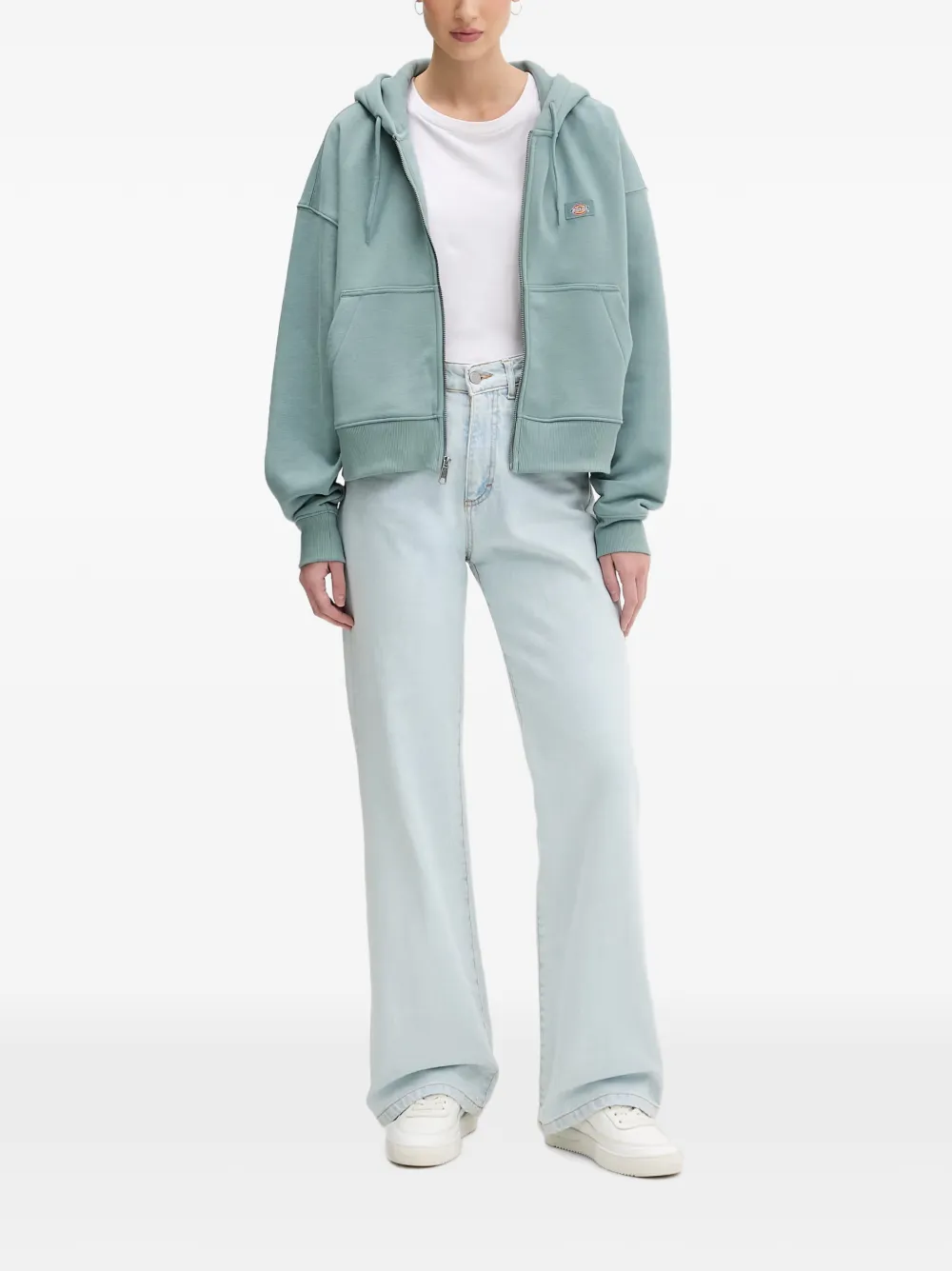 DICKIES Oakport hoodie met logo-patch en rits Groen
