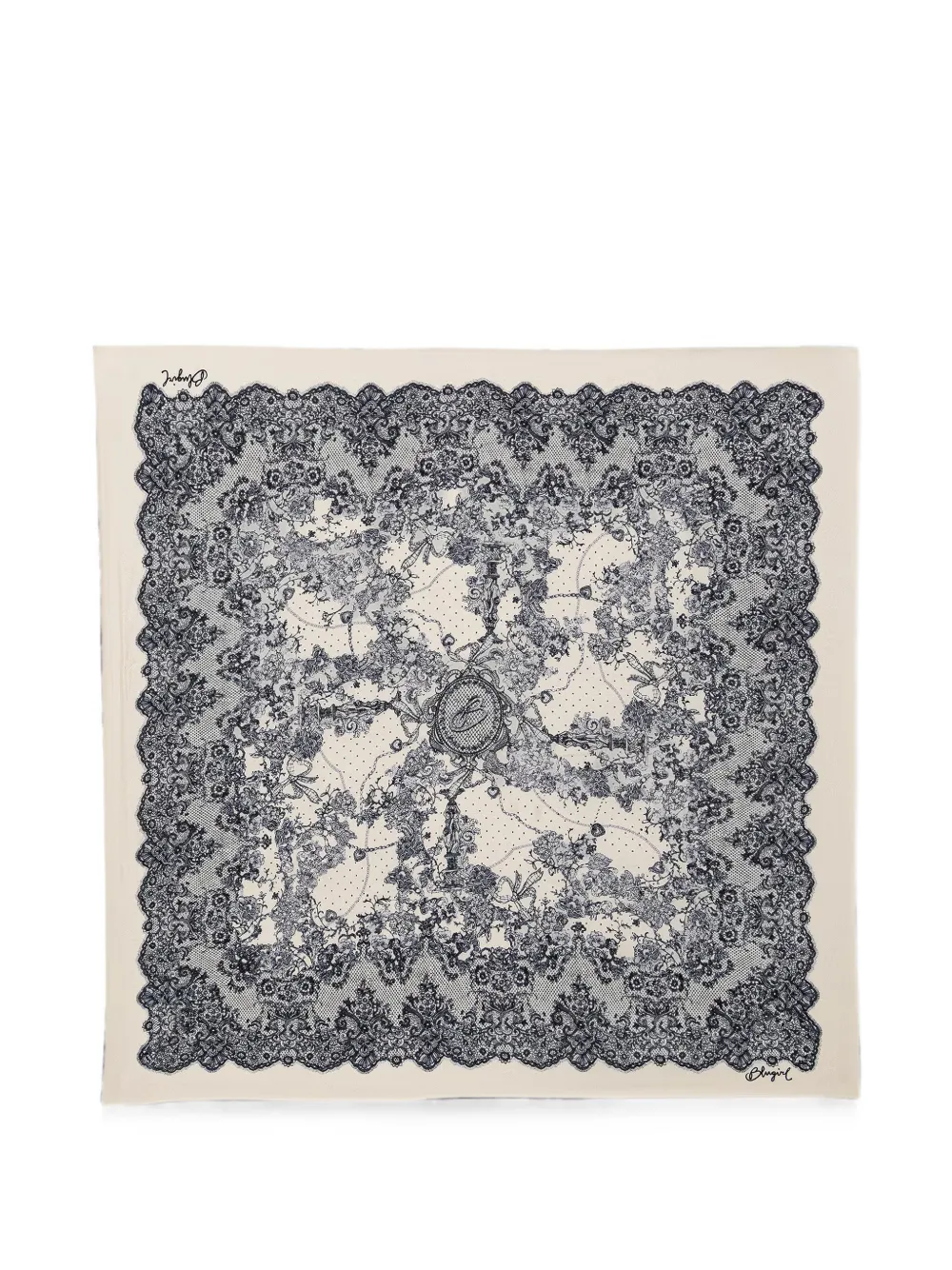 Blugirl lace-print scarf - Nero