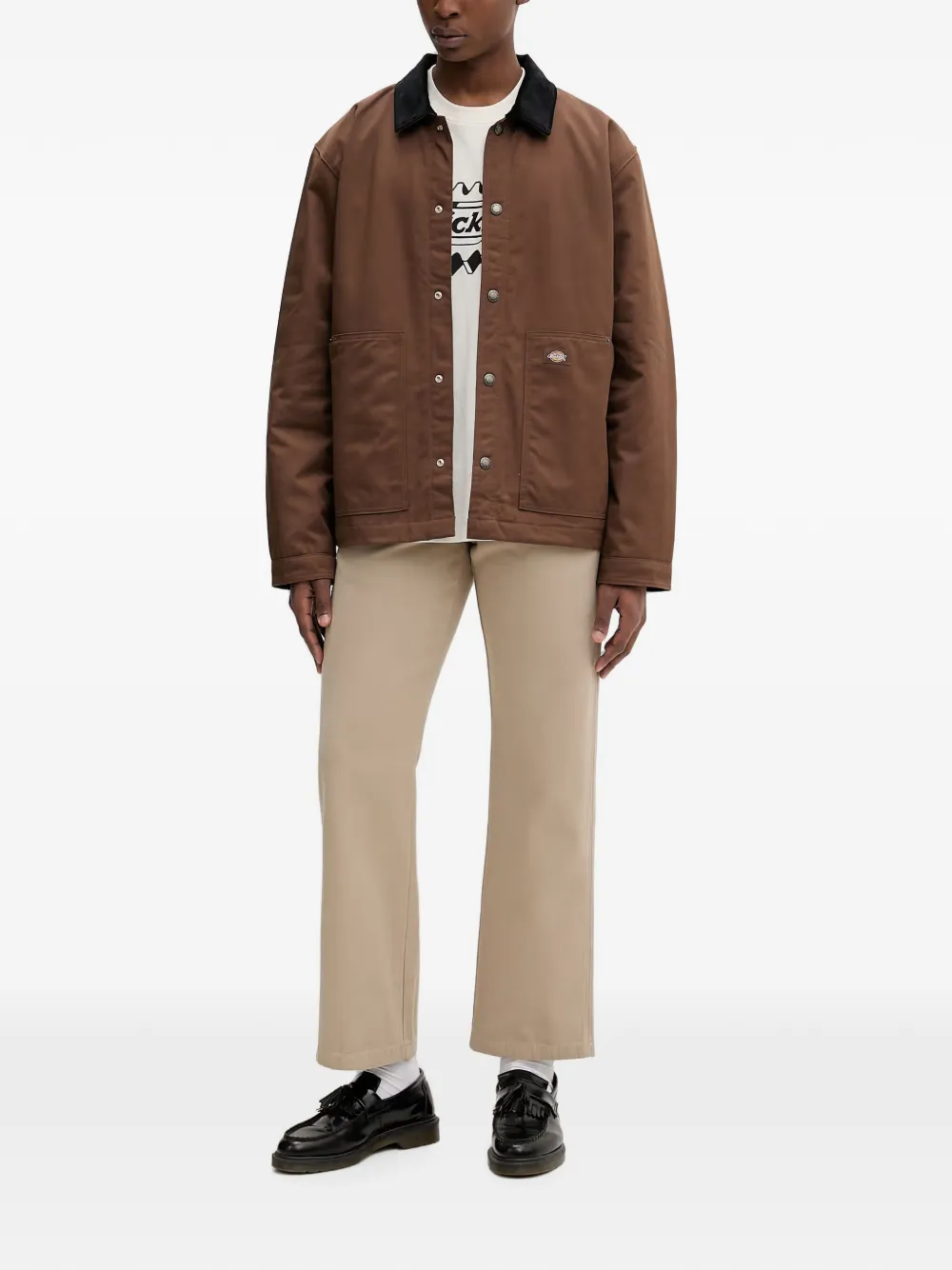 DICKIES Straight broek met logopatch Beige