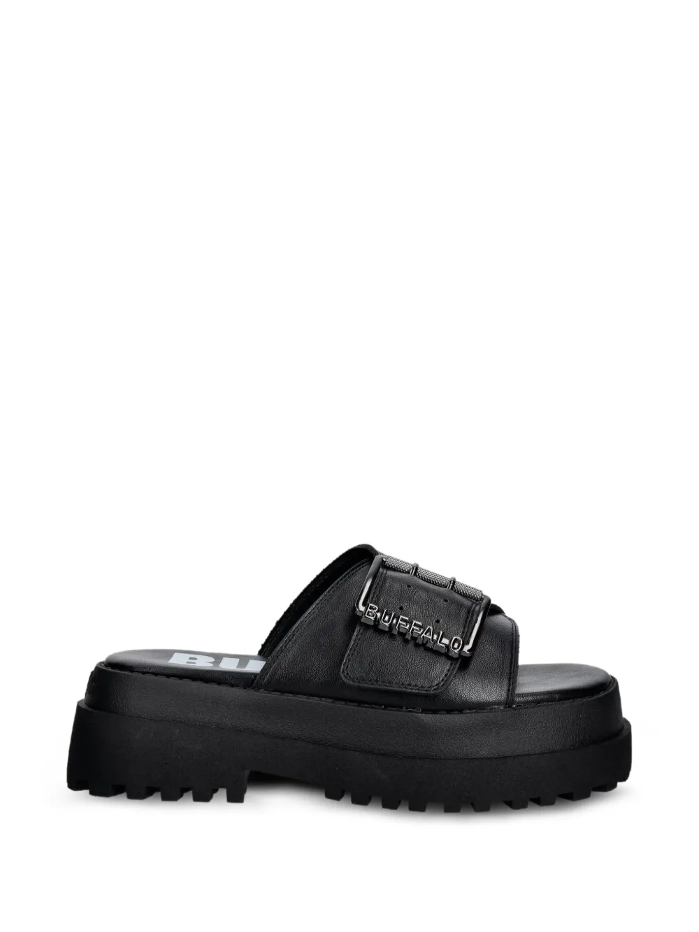 Buffalo Pluto Slide Buckle sandals Zwart