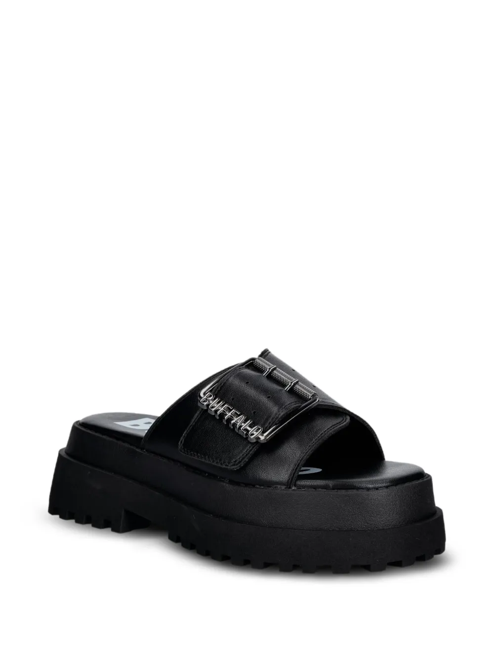 Buffalo Pluto Slide Buckle sandals Zwart