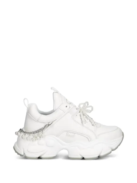 Buffalo Binary pearl-embellished chunky-sole sneakers