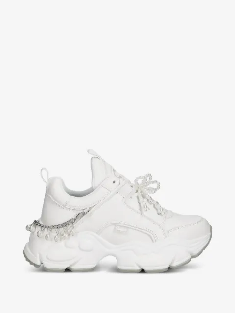 Buffalo Binary pearl-embellished chunky-sole sneakers