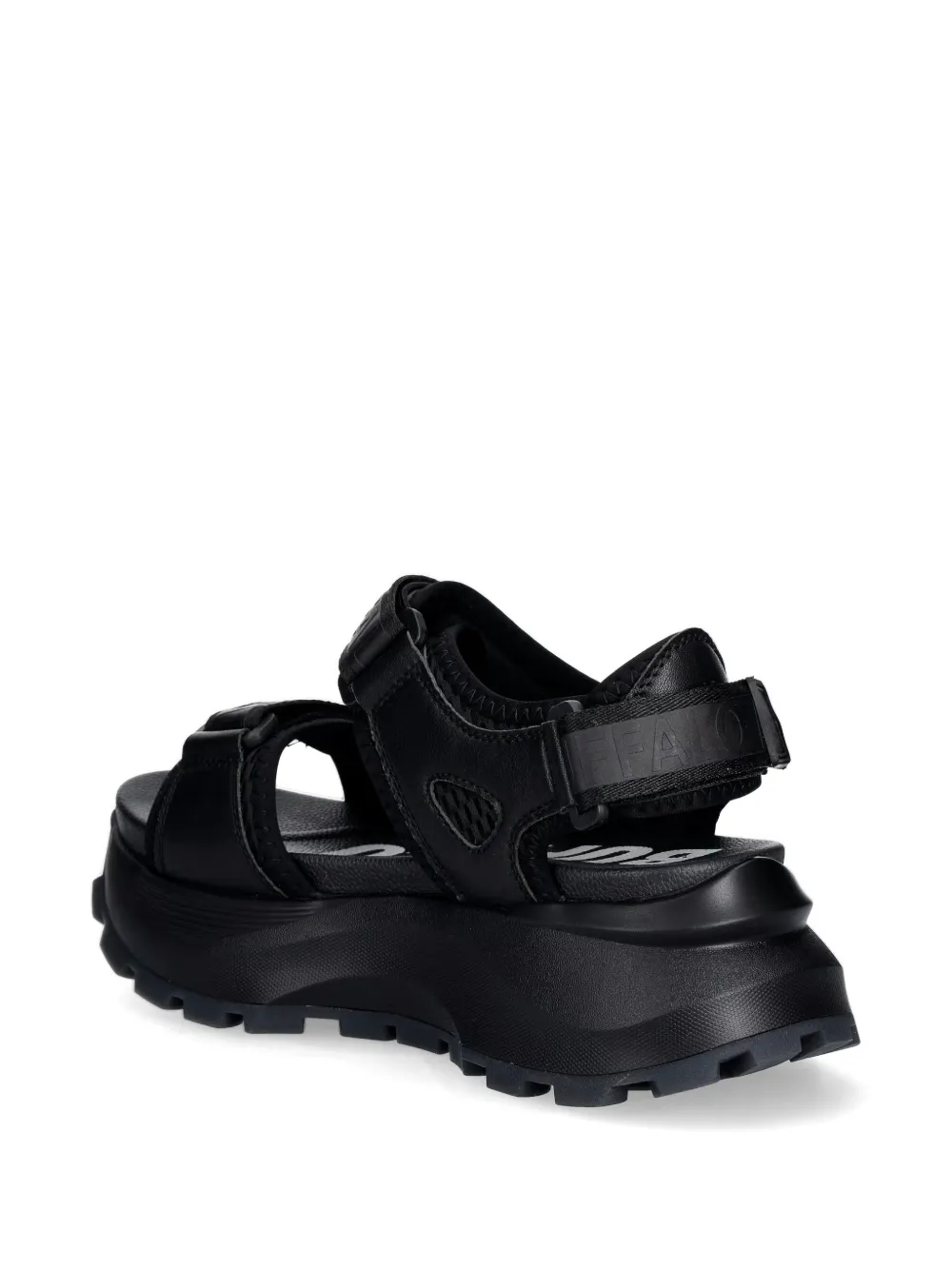 Buffalo Manhattan SND sandalen met plateauzool en klittenband Zwart