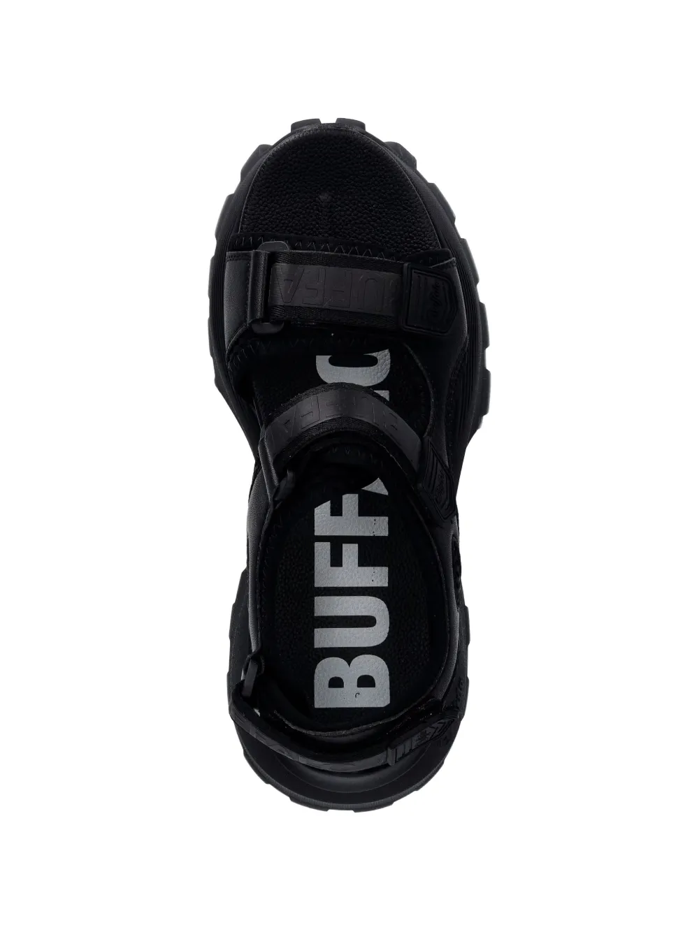 Buffalo Manhattan SND sandalen met plateauzool en klittenband Zwart