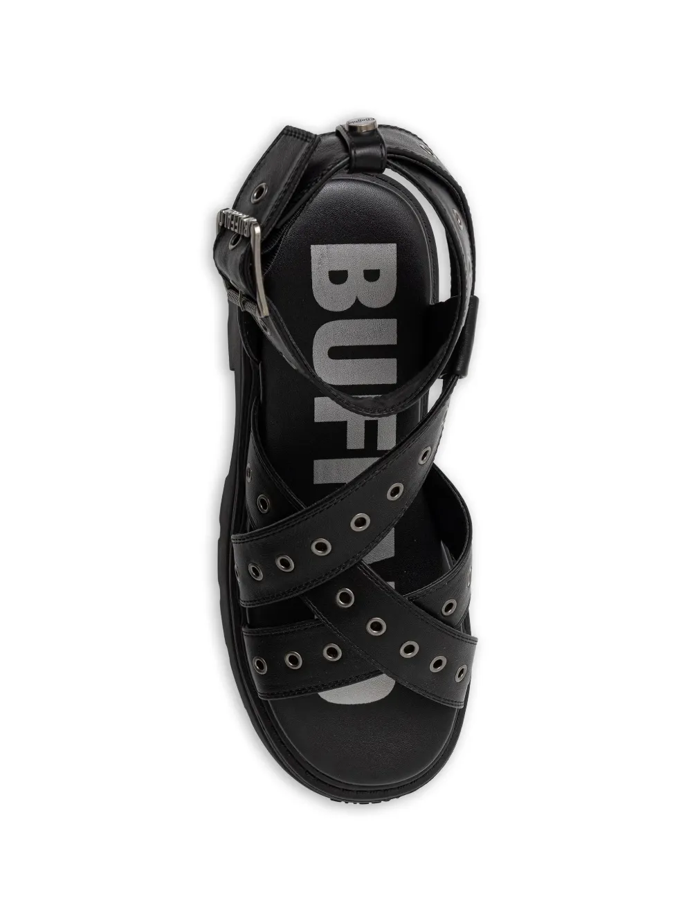 Buffalo Vega MSS RIV sandalen met plateauzool en ringlets Zwart