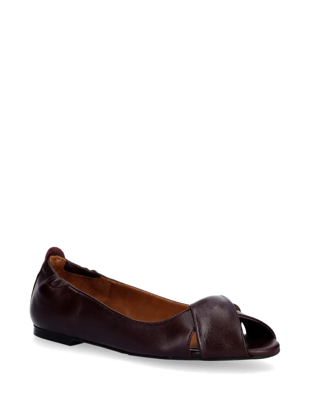 BILLI BI twist-detail peep-toe ballet flats Bruin