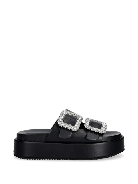 Buffalo Noa Ari Glam crystal-buckle platform slides
