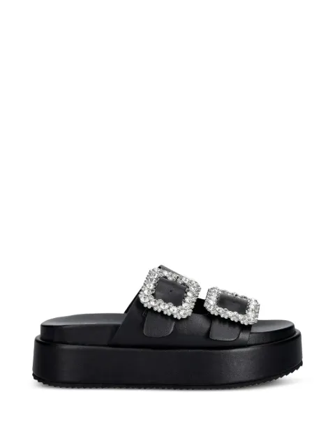 Buffalo Noa Ari Glam crystal-buckle platform slides