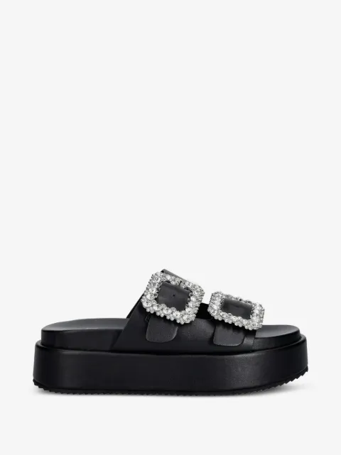 Buffalo Noa Ari Glam crystal-buckle platform slides