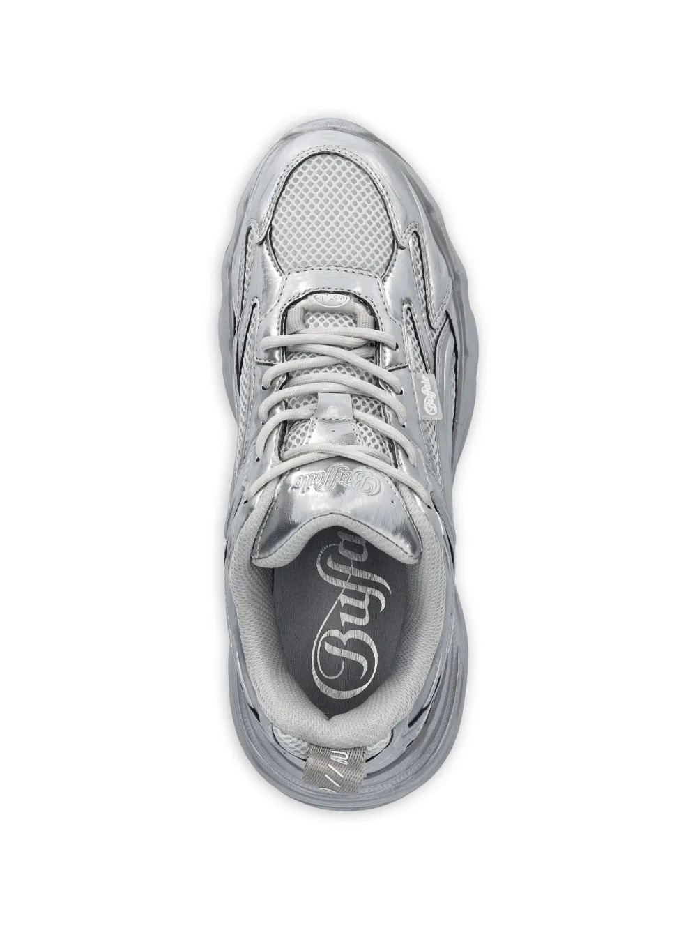 Buffalo Gianna One sneakers met metallic-effect en vlakken Zilver