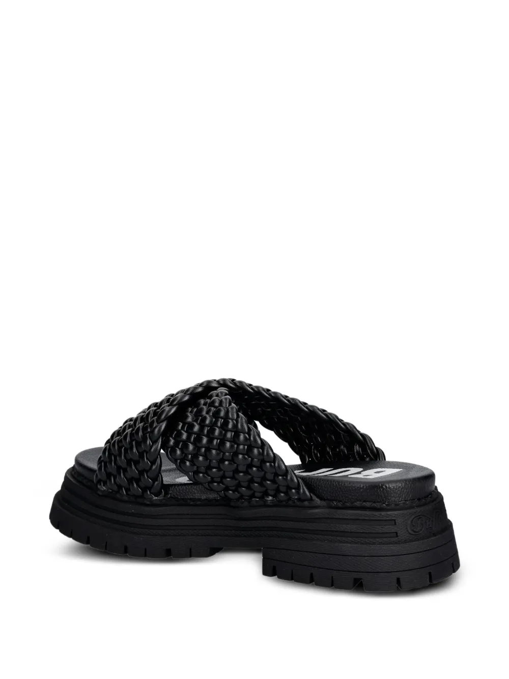 Buffalo Lennox Cross braided crossover-strap sandals Zwart