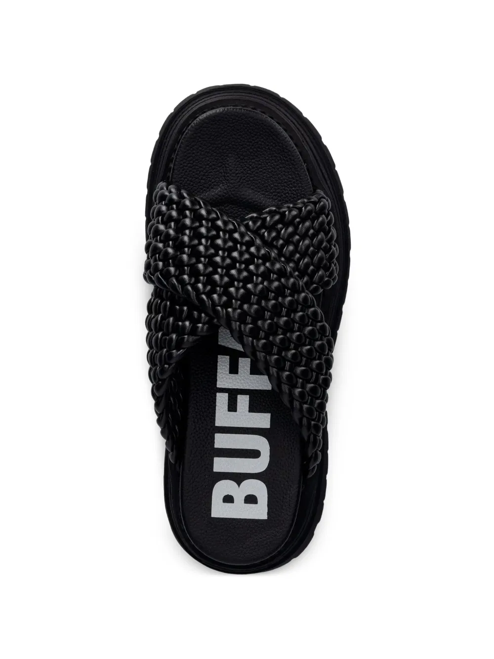 Buffalo Lennox Cross braided crossover-strap sandals Zwart
