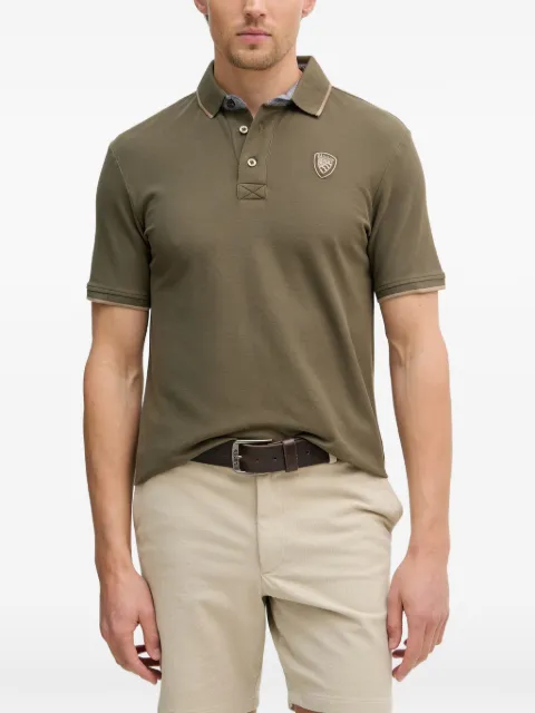 Blauer logo-patch piqué polo shirt