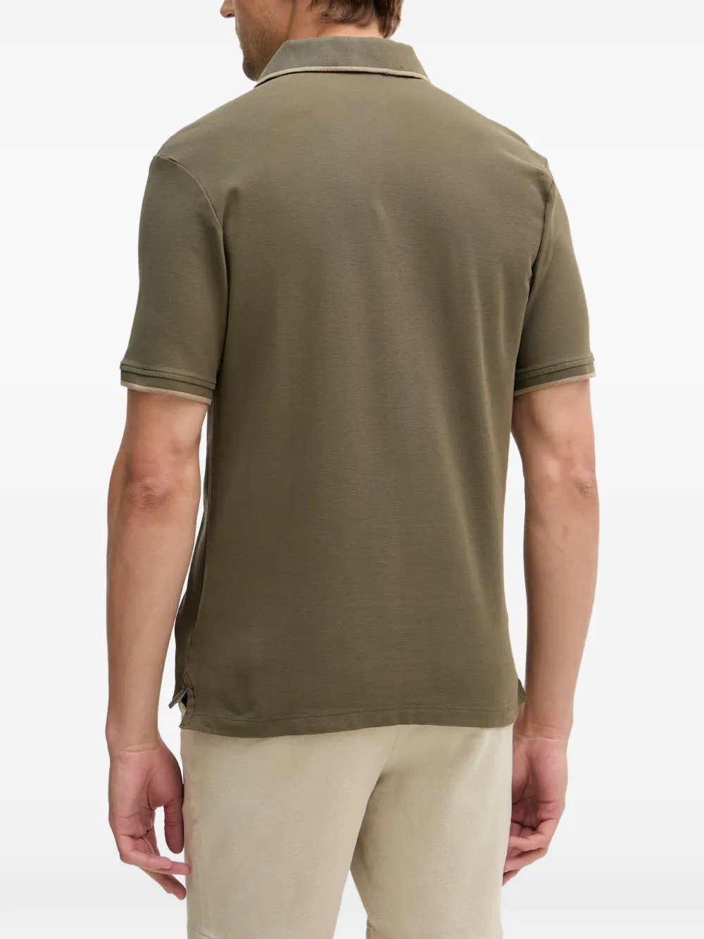 Blauer Piqué poloshirt met logopatch Groen