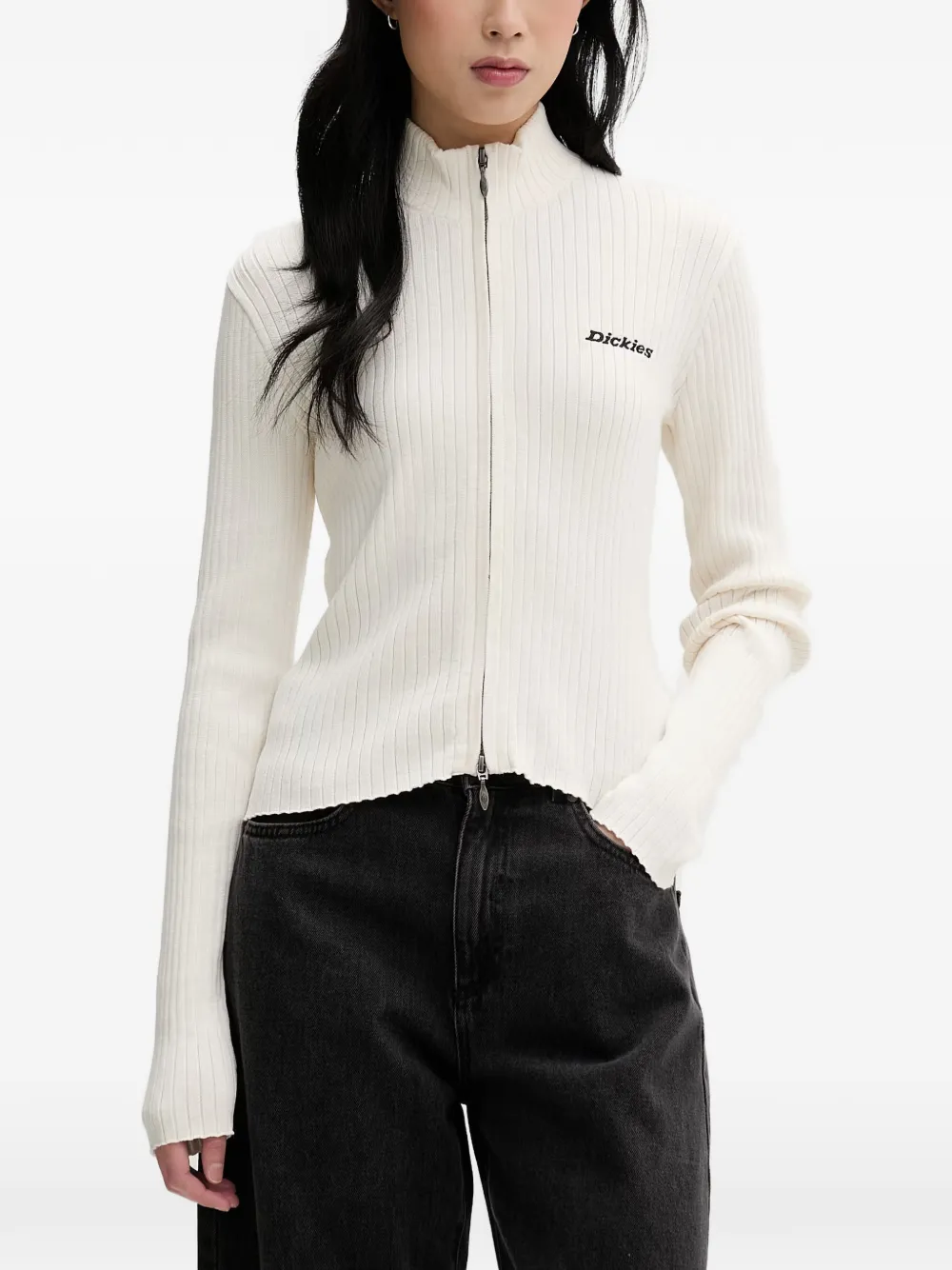 DICKIES ribbed zip-up jumper - Nude