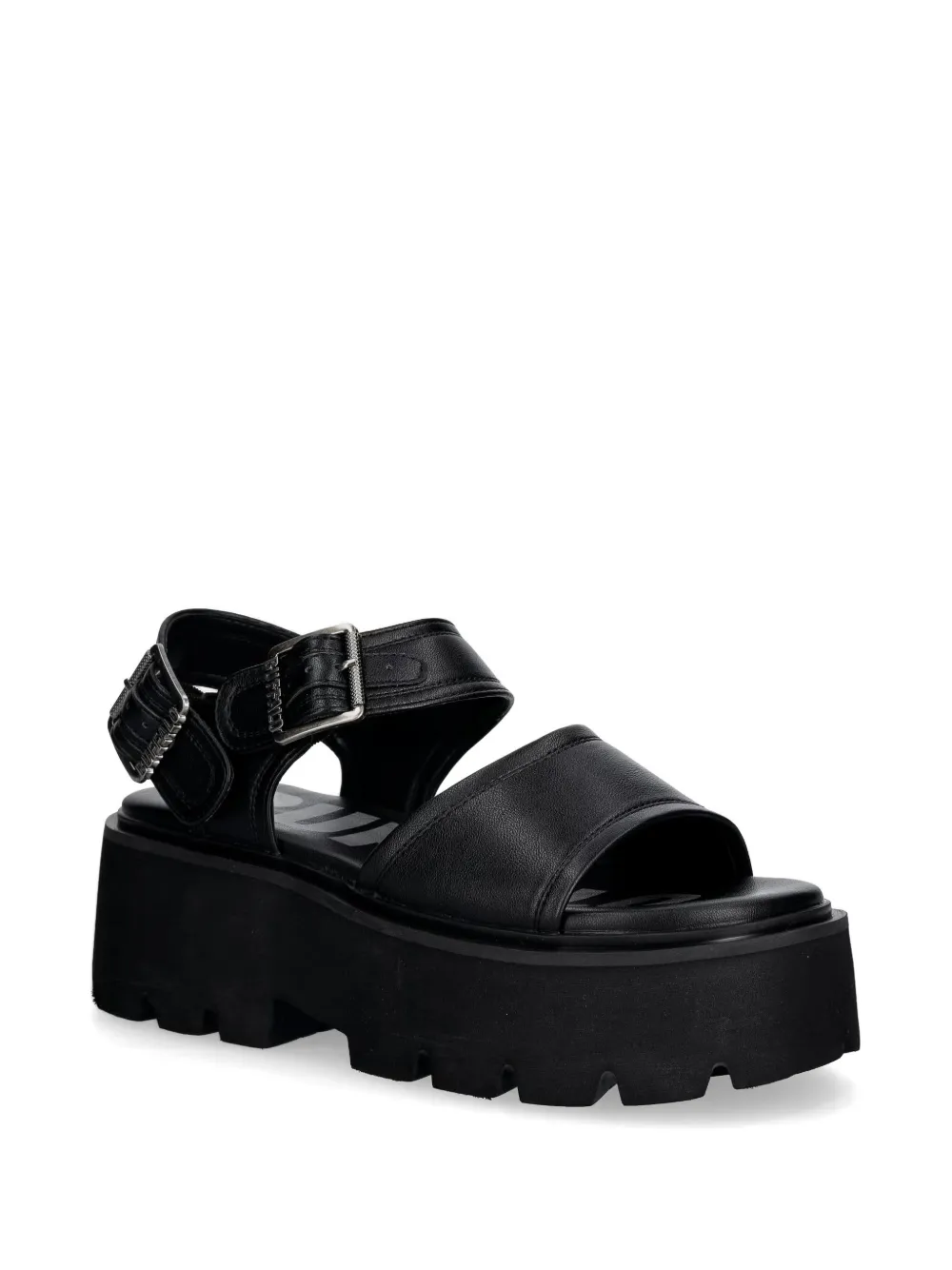 Buffalo Blake sandalen met gespsluiting en plateauzool Zwart