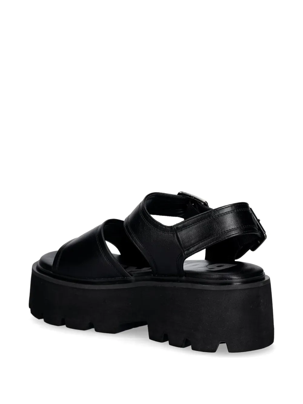 Buffalo Blake sandalen met gespsluiting en plateauzool Zwart