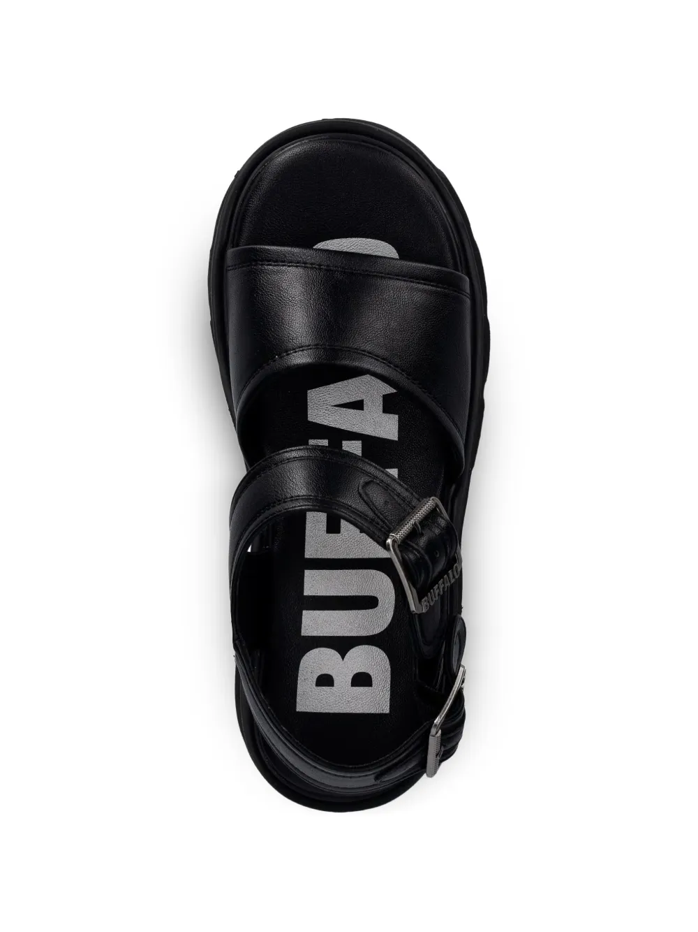 Buffalo Blake sandalen met gespsluiting en plateauzool Zwart