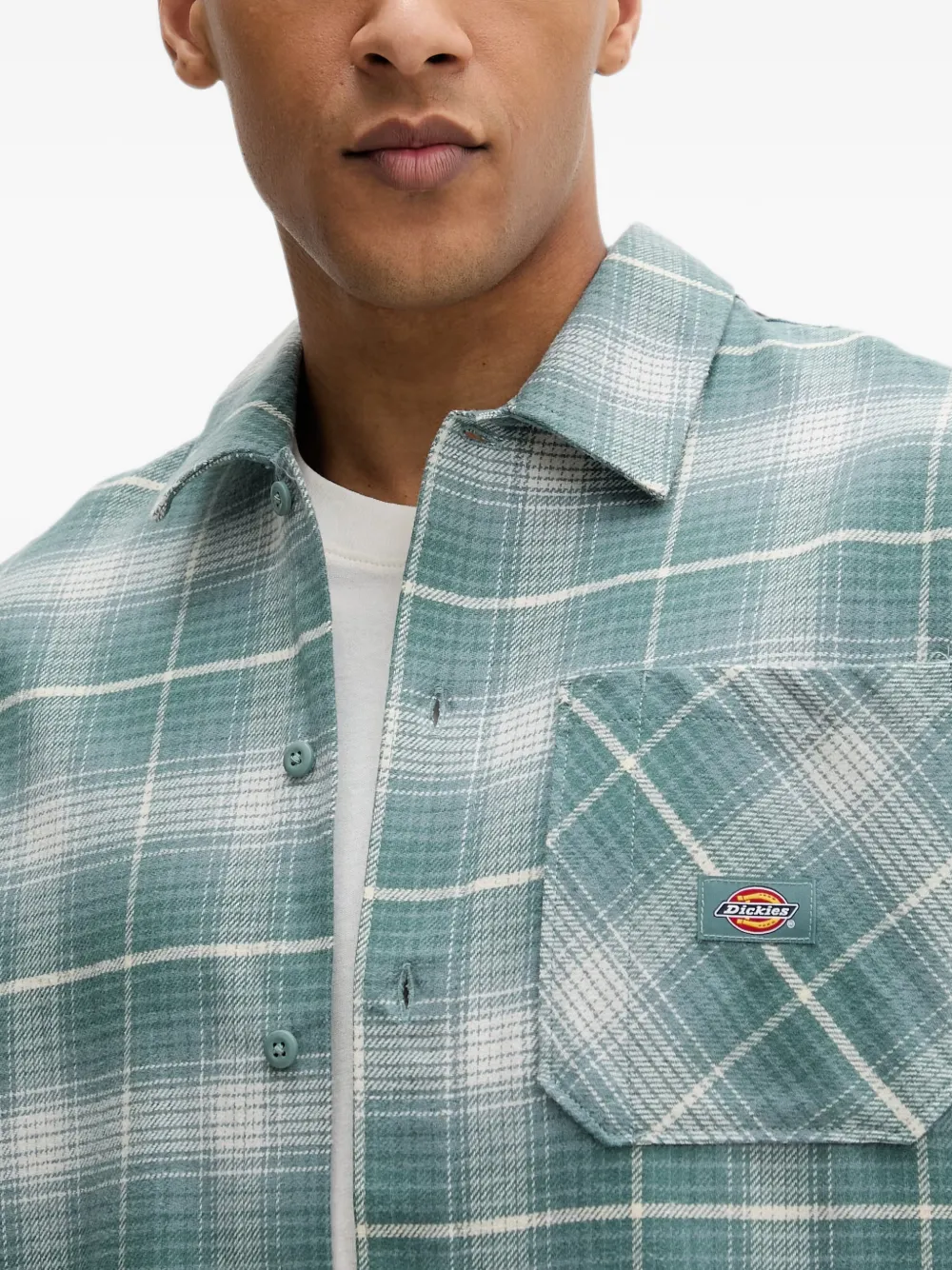 DICKIES Geruit overhemd met opgestikte zak Blauw