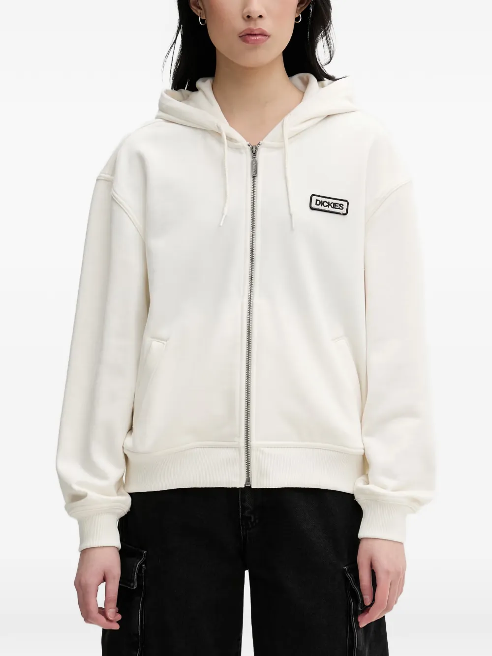 DICKIES Deshler logo-patch zip-up hoodie - Nude