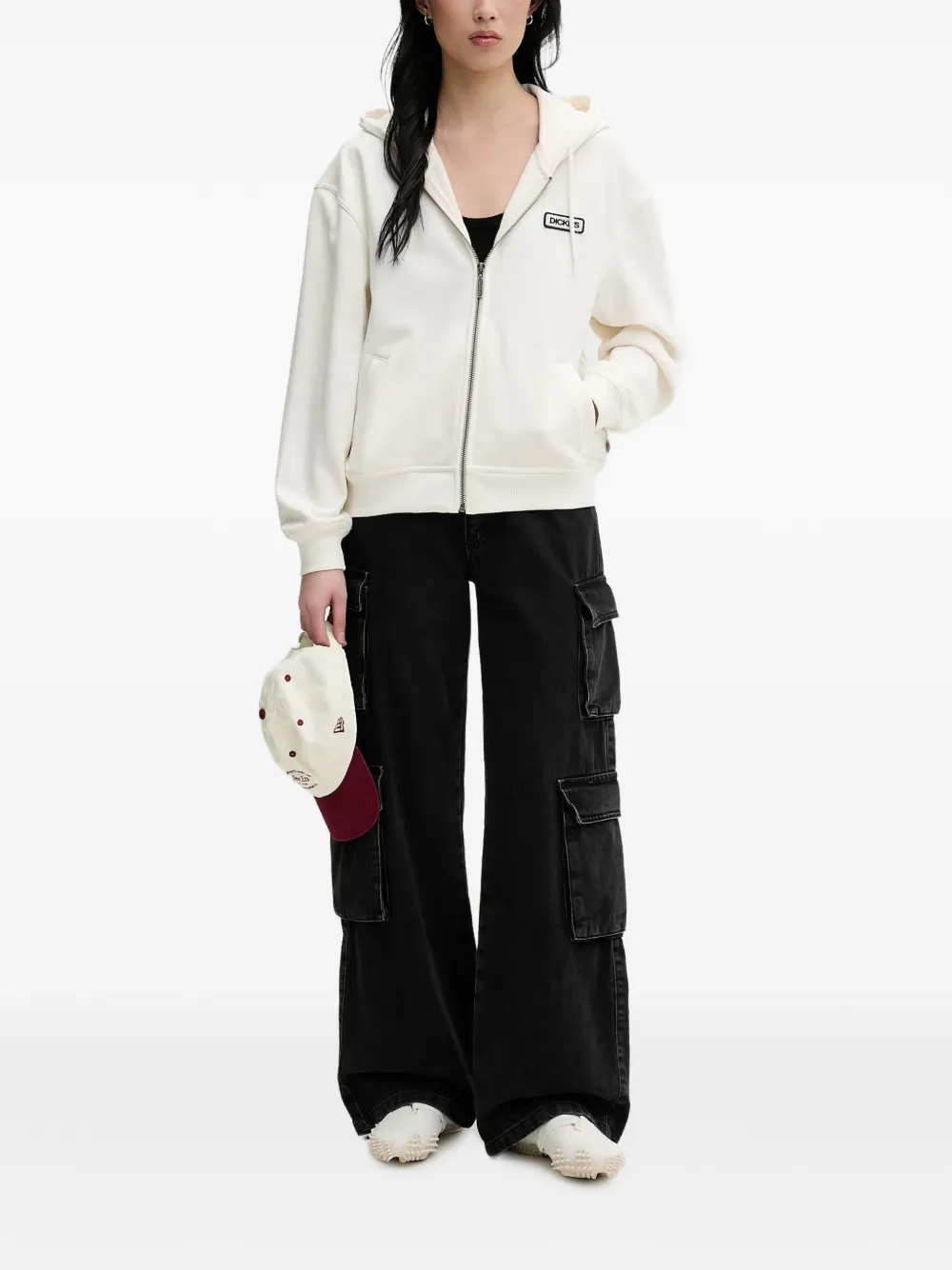 DICKIES Deshler hoodie met logo-patch en rits Beige