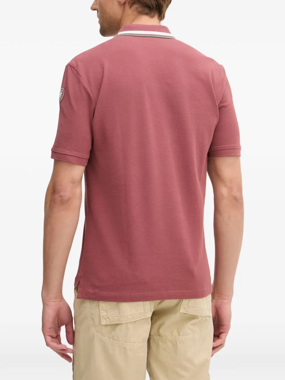 Blauer Ransom piqué poloshirt met logo-patch Rood