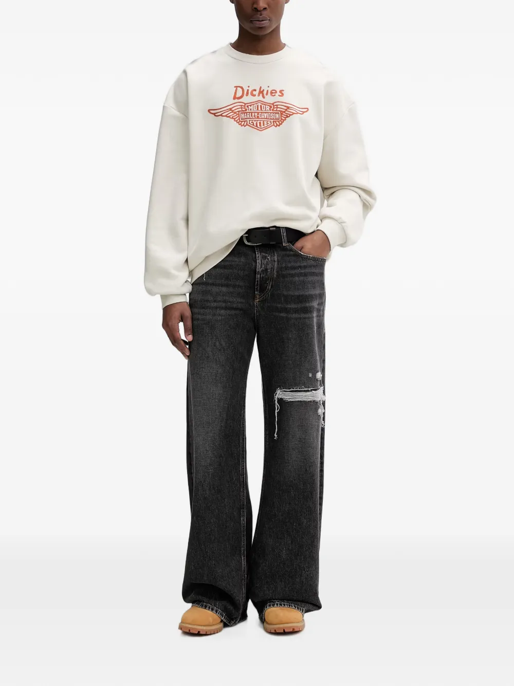 DICKIES x Harley-Davidson sweater met borduurwerk en ronde hals Beige