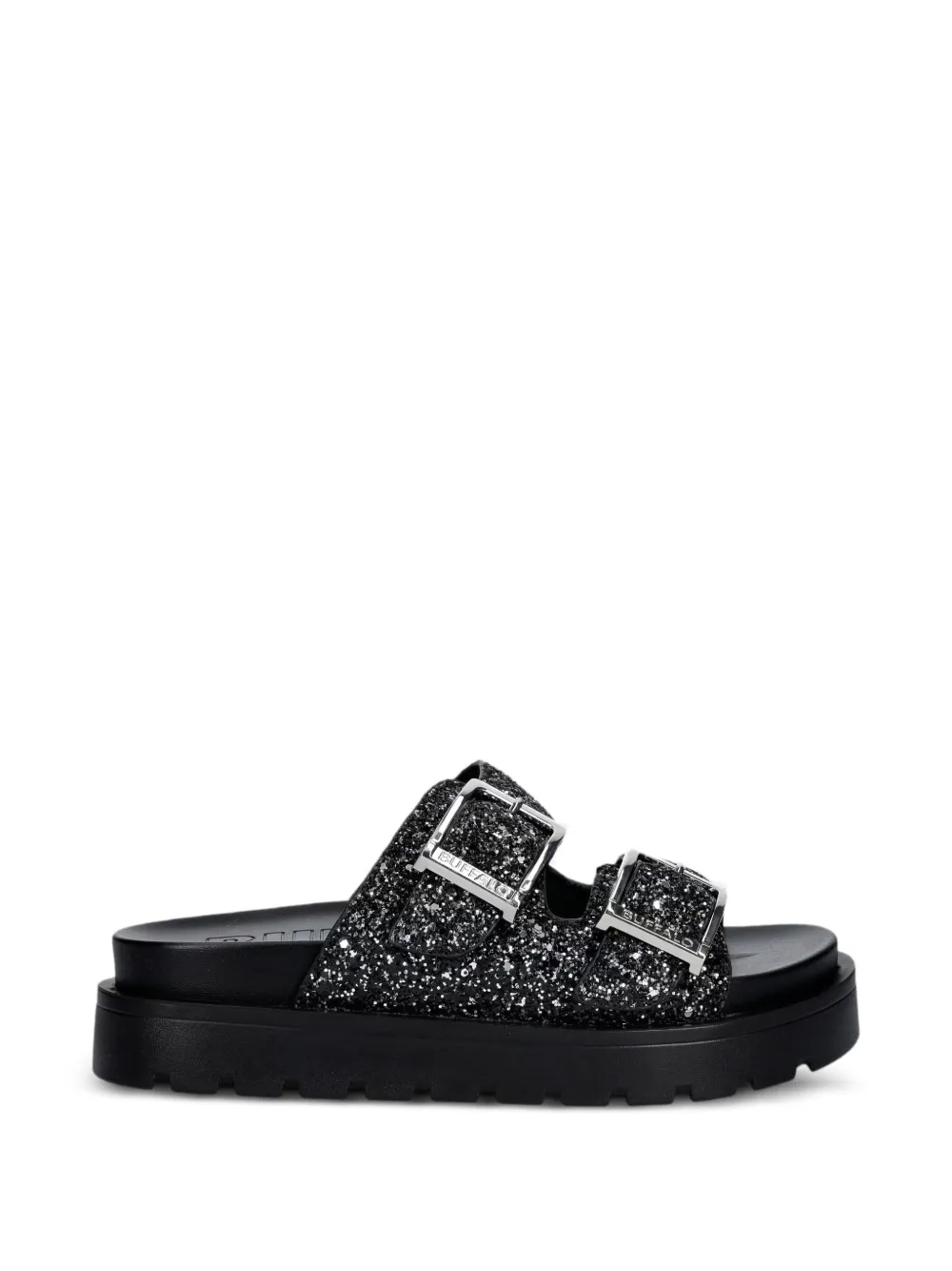 Buffalo Raya Ari Glam glitter-embellished sandals Zwart