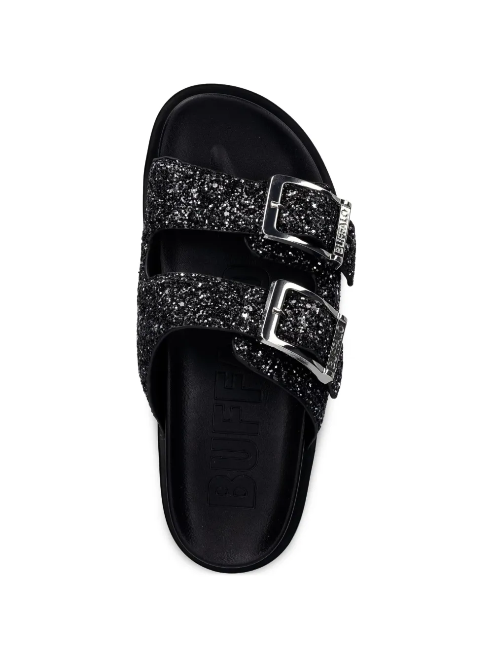 Buffalo Raya Ari Glam glitter-embellished sandals Zwart