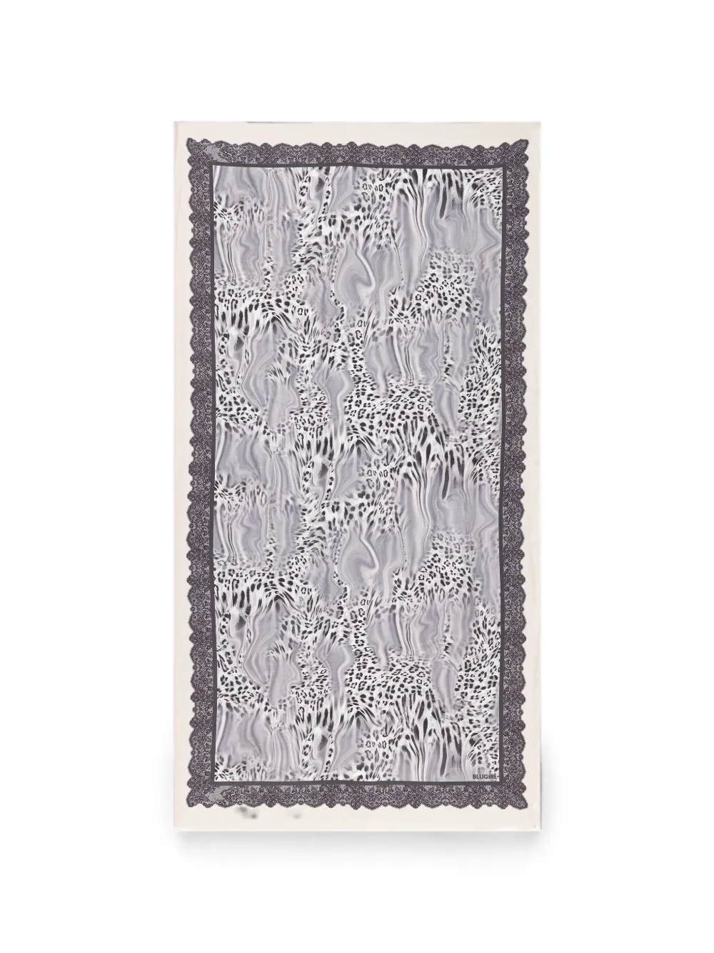 Blugirl leopard-print lace-trim scarf - Grigio