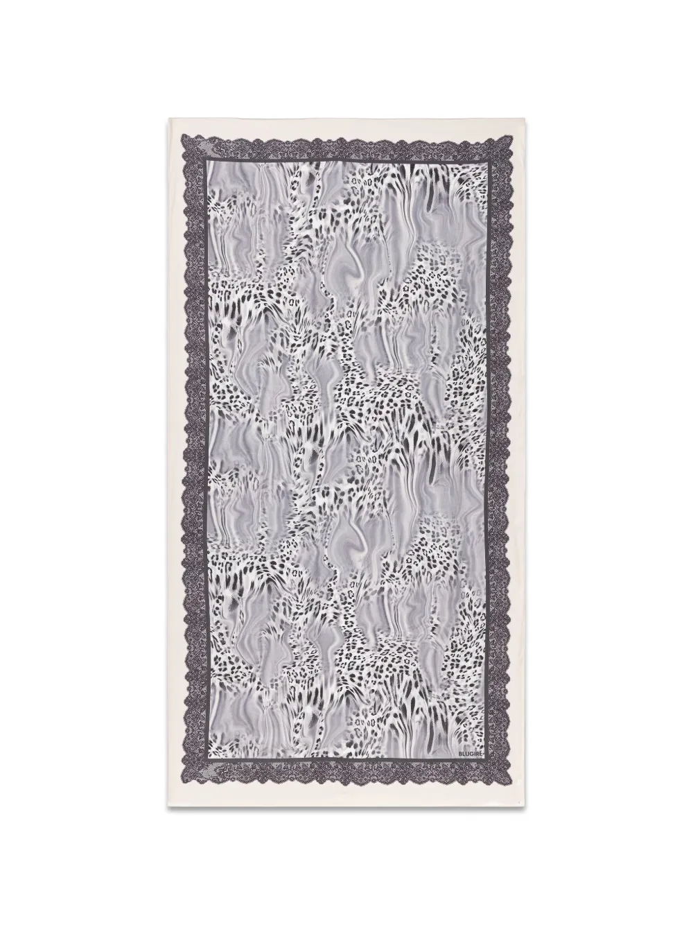 Blugirl leopard-print lace-trim scarf - Grigio