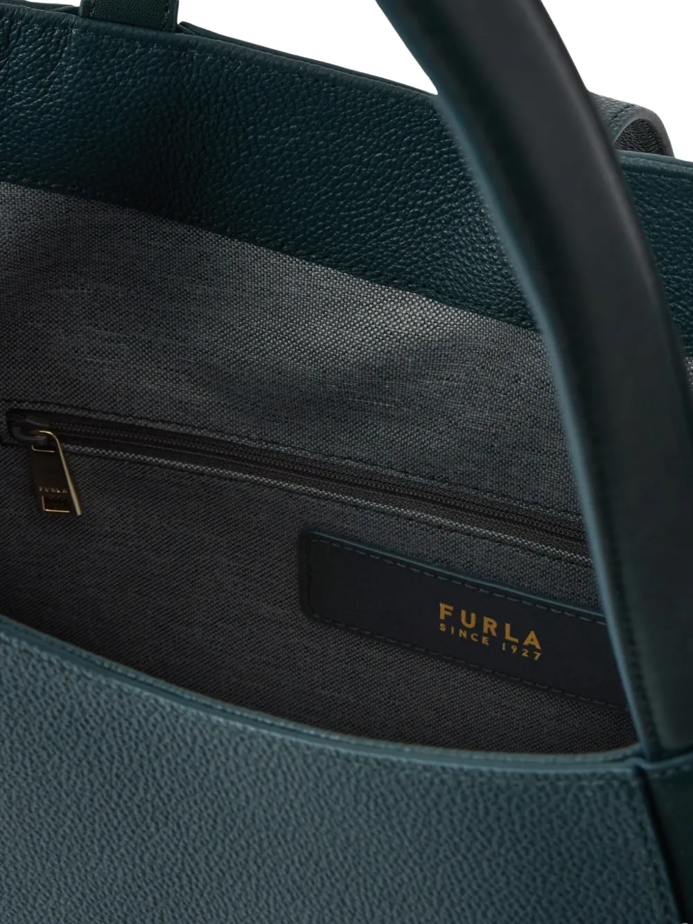 Furla Goccia grote leren shopper Groen