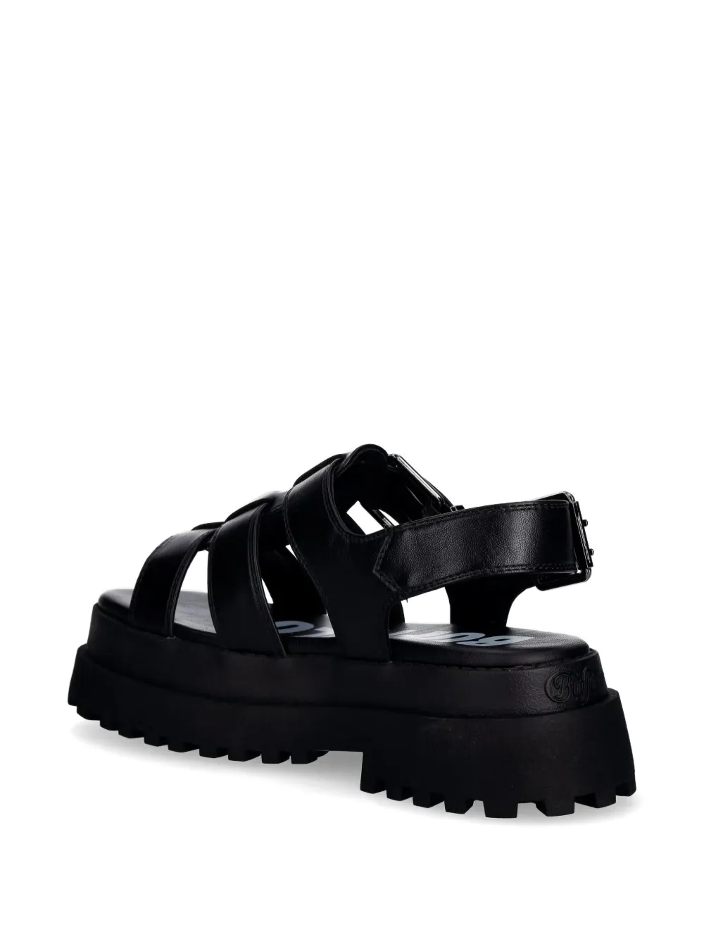 Buffalo Pluto gekooide sandalen met gespsluiting Zwart