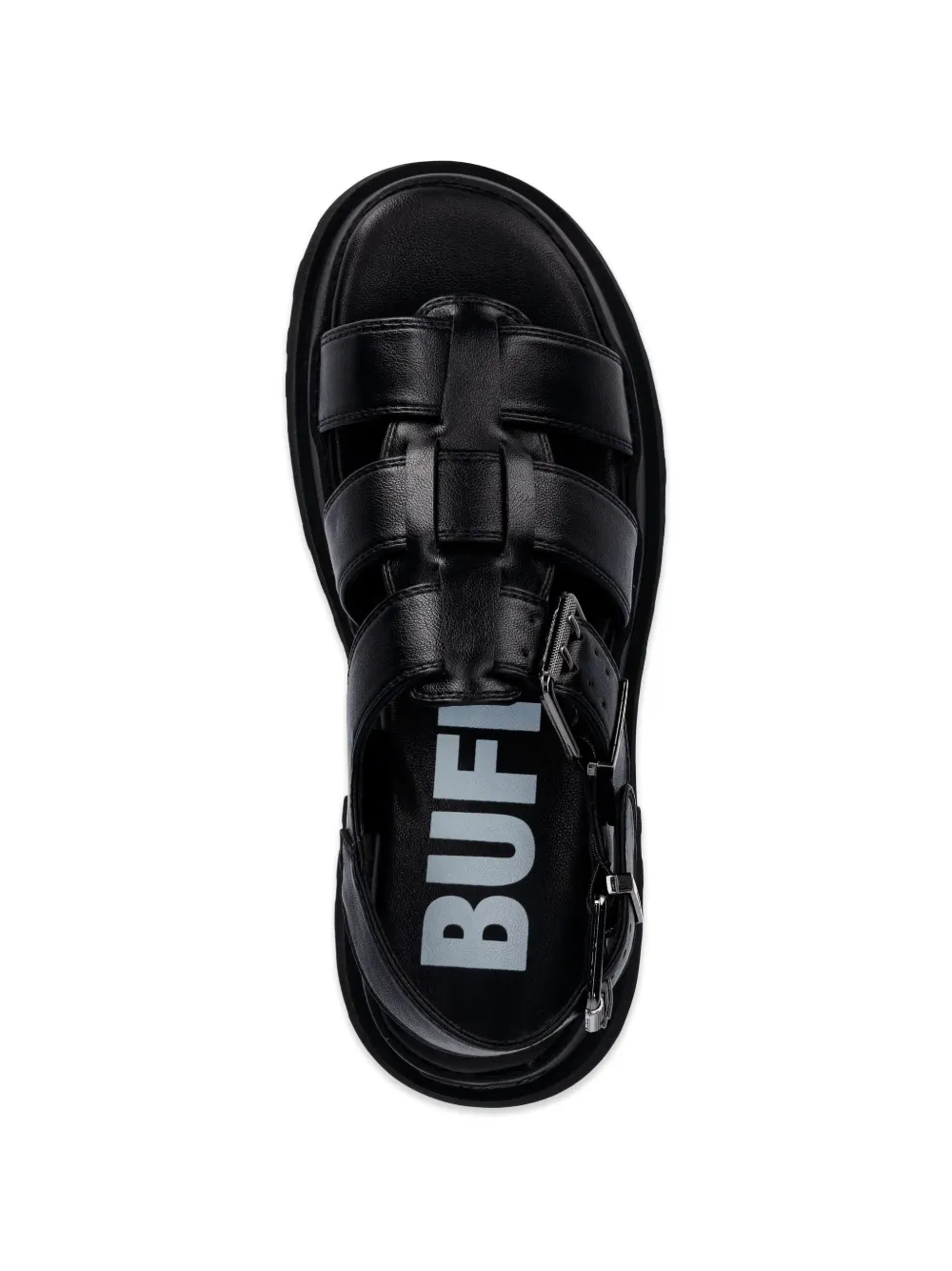 Buffalo Pluto gekooide sandalen met gespsluiting Zwart