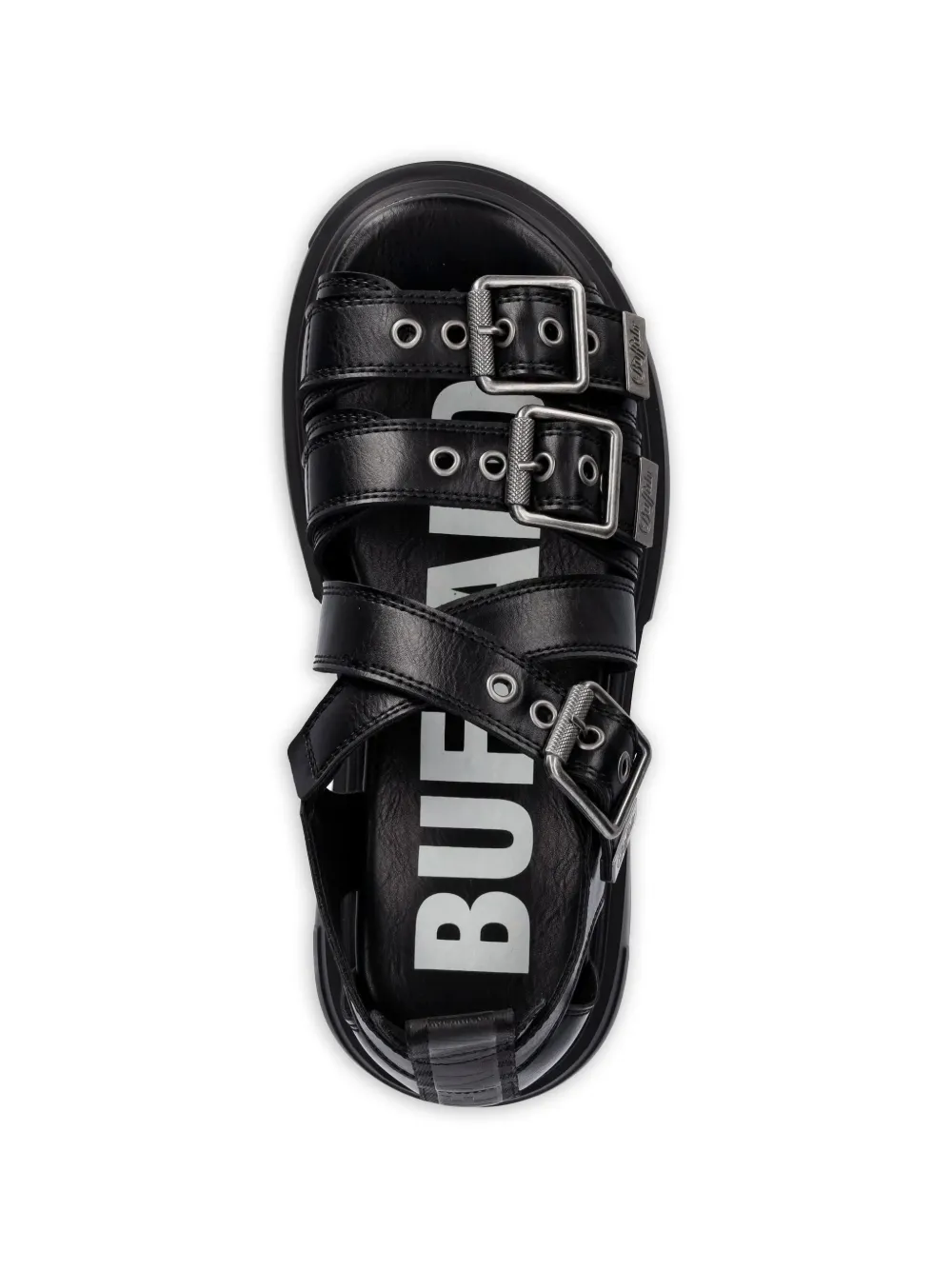 Buffalo Bolt sandalen met plateauzool en gespbandje Zwart