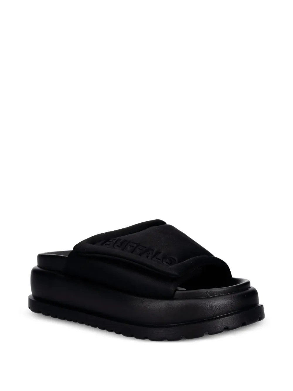 Buffalo Palma logo-embossed platform sandals Zwart