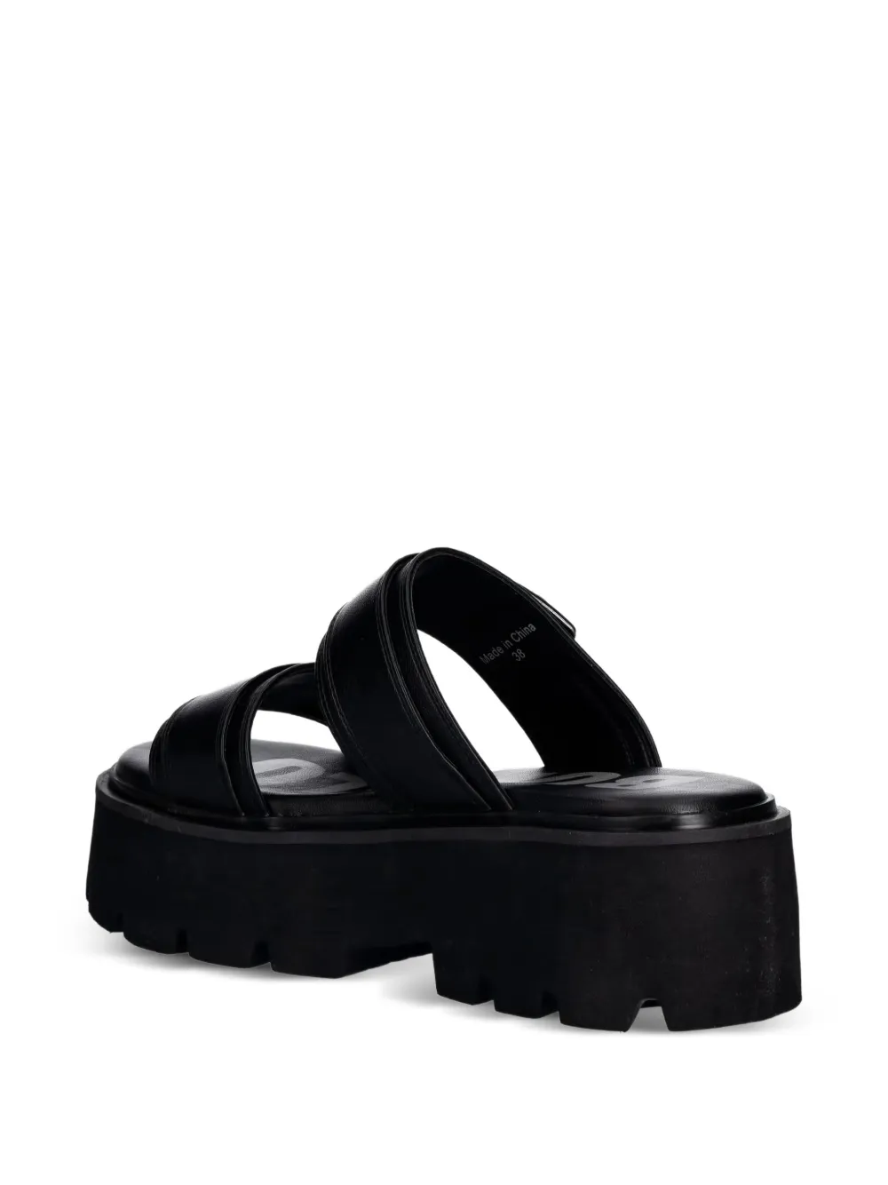 Buffalo Brake Two Strap buckle-fastening platform sandals Zwart