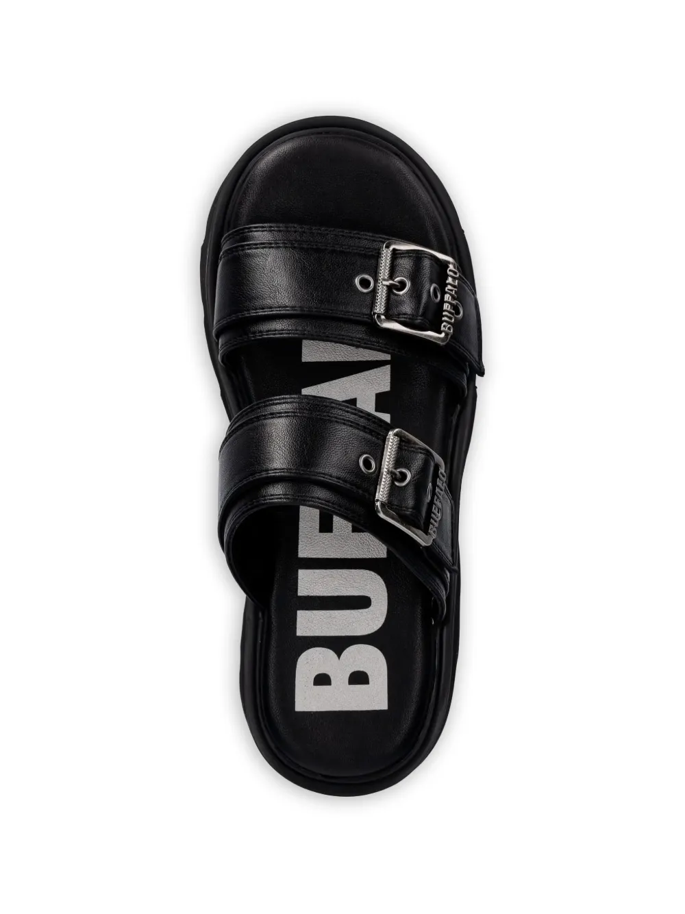 Buffalo Brake Two Strap buckle-fastening platform sandals Zwart