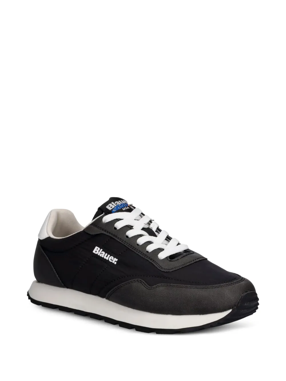 Blauer Falcon 01 logo-print panelled sneakers Zwart