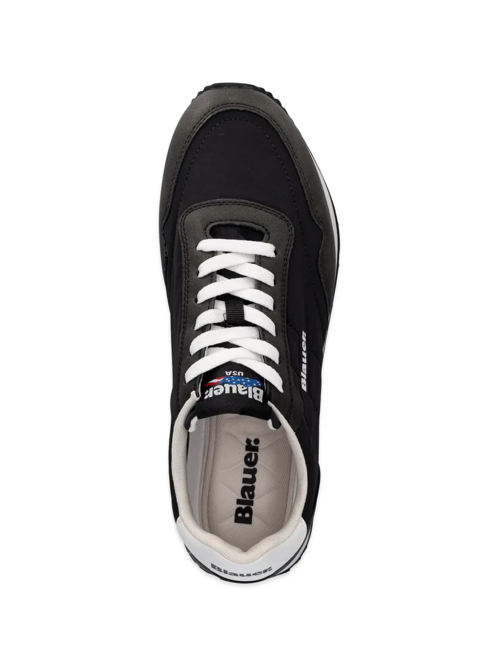 Blauer Falcon 01 logo-print panelled sneakers Zwart