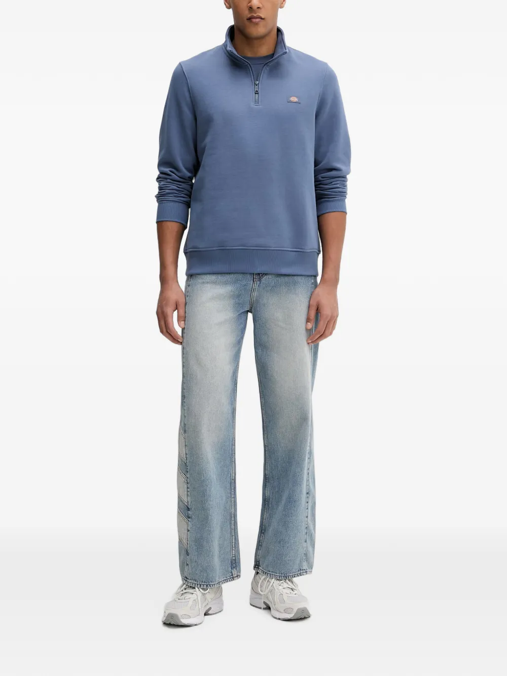 DICKIES Oakport sweater met logopatch en rits Blauw