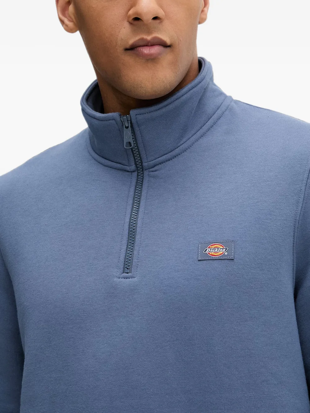 DICKIES Oakport sweater met logopatch en rits Blauw